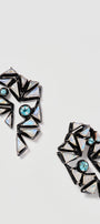Fold-Over Ear Climbers - Rainbow Moonstone & Blue Apatite