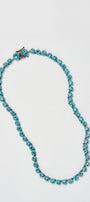 Small Georgian Rivière Necklace - Blue Apatite with Turquoise Enamel