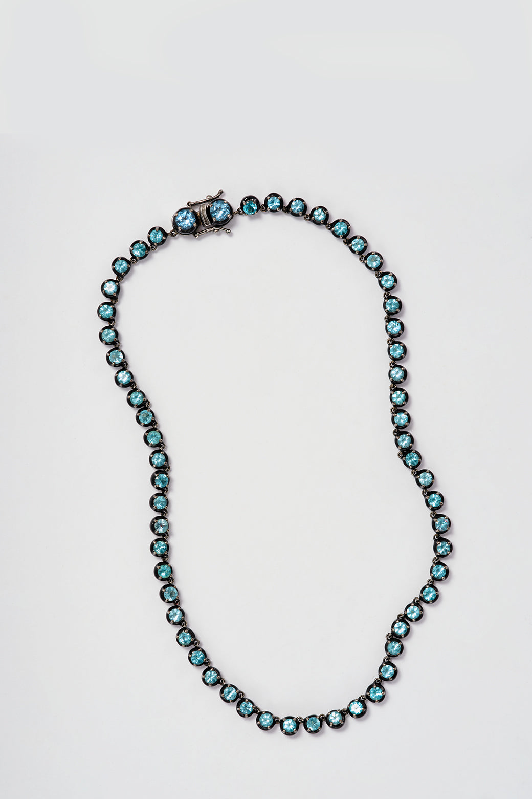 Small Georgian Rivière Necklace - Ethiopian Opal with Black Enamel