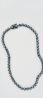 Small Georgian Rivière Necklace - Blue Apatite with Black Enamel