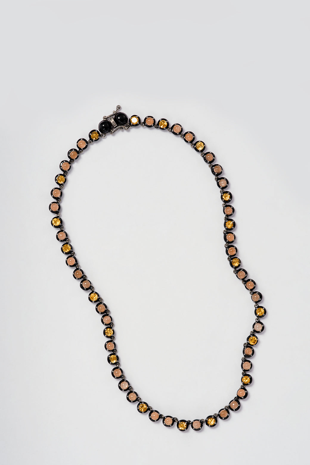Small Georgian Rivière Necklace - Peach Moonstone and Citrine