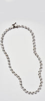 Small Georgian Rivière Necklace - White Zircon with White Enamel