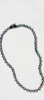 Small Georgian Rivière Necklace - Ethiopian Opal with Black Enamel