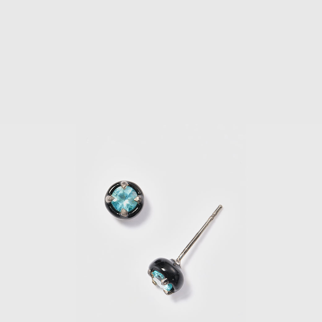 Georgian Stud Earrings - Blue Apatite