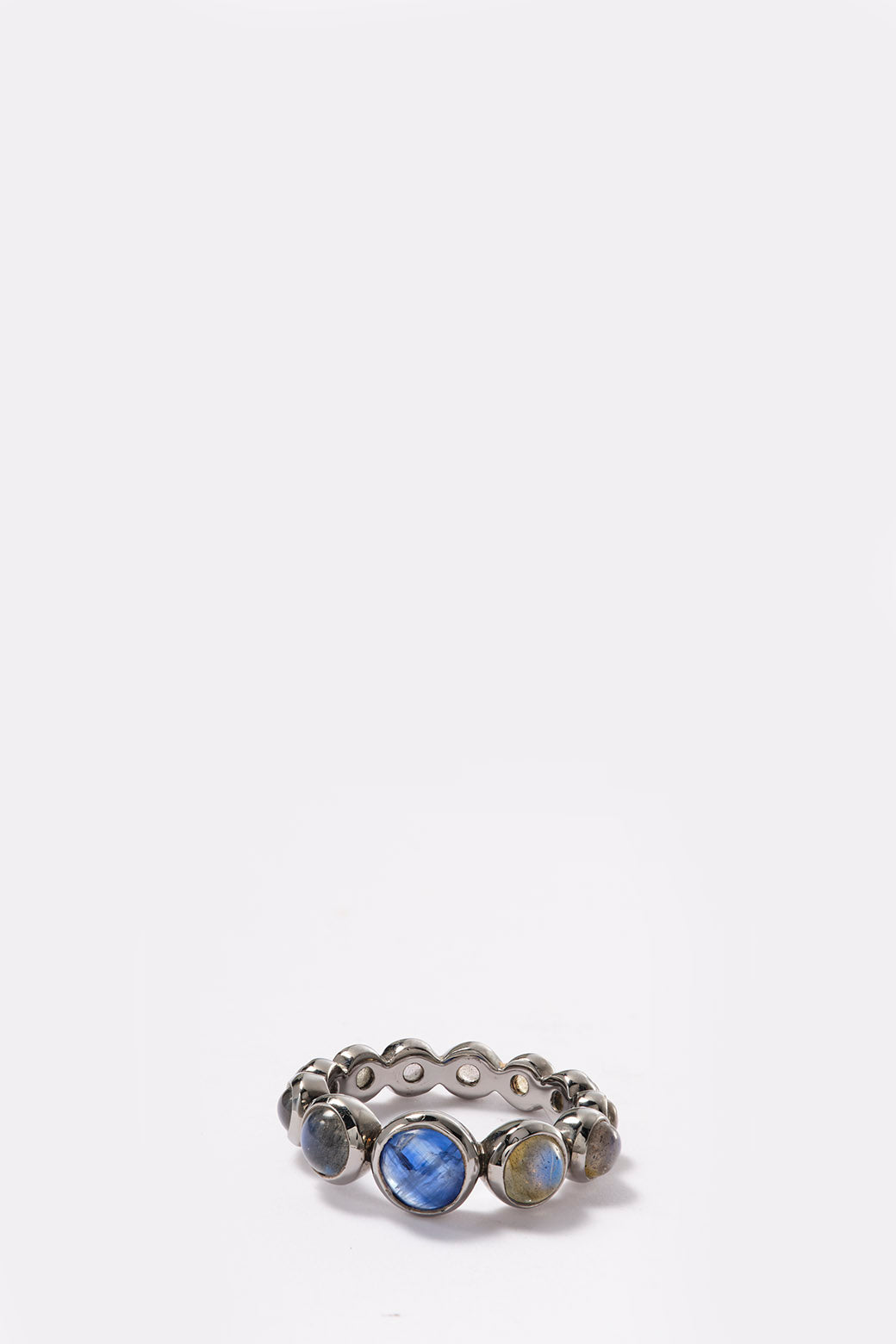 Graduated Dot Ring - Blue Kyanite and Labradorite