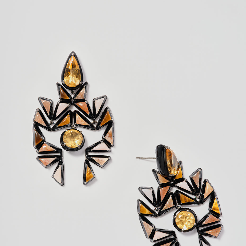 Kaleidoscope Earrings - Citrine