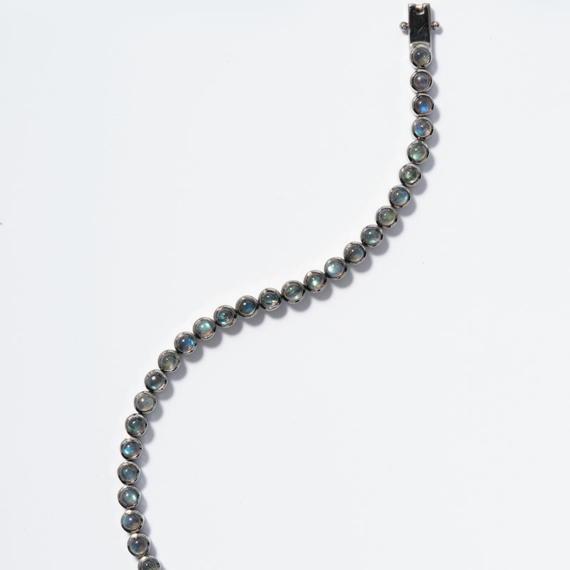 Labradorite Men's Small Dot Tennis Bracelet