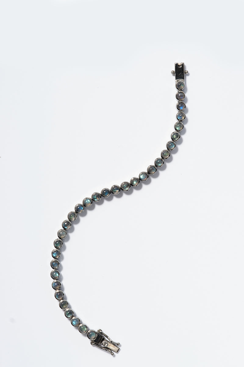 Labradorite Men's Small Dot Tennis Bracelet