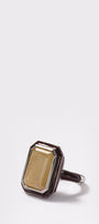 Deco Lacquer Solitaire Ring - Rutilated Quartz