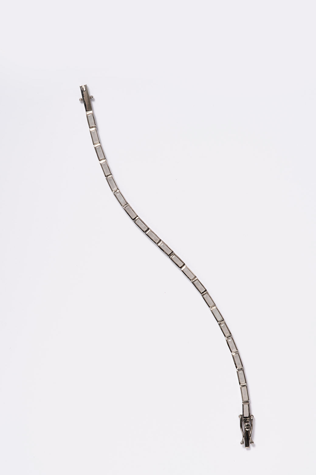 Linear Baguette Tile Bracelet - White Agate