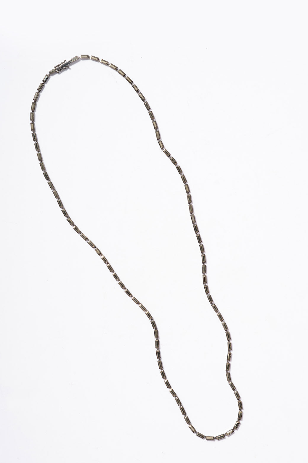 Mini Linear Baguette Tile Opera Necklace