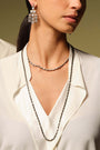 Small Linear Baguette Tile Rivière Necklace White Agate