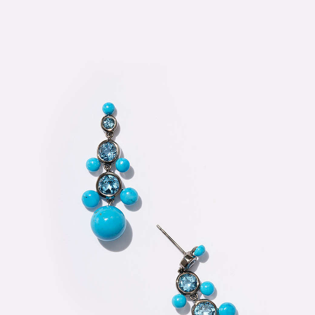 Mini Dew Drop Earrings - Blue Howlite