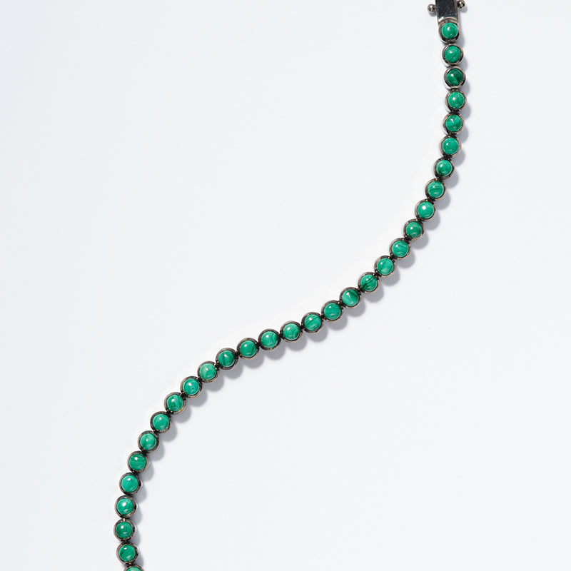 Petite Dot Tennis Bracelet Malachite