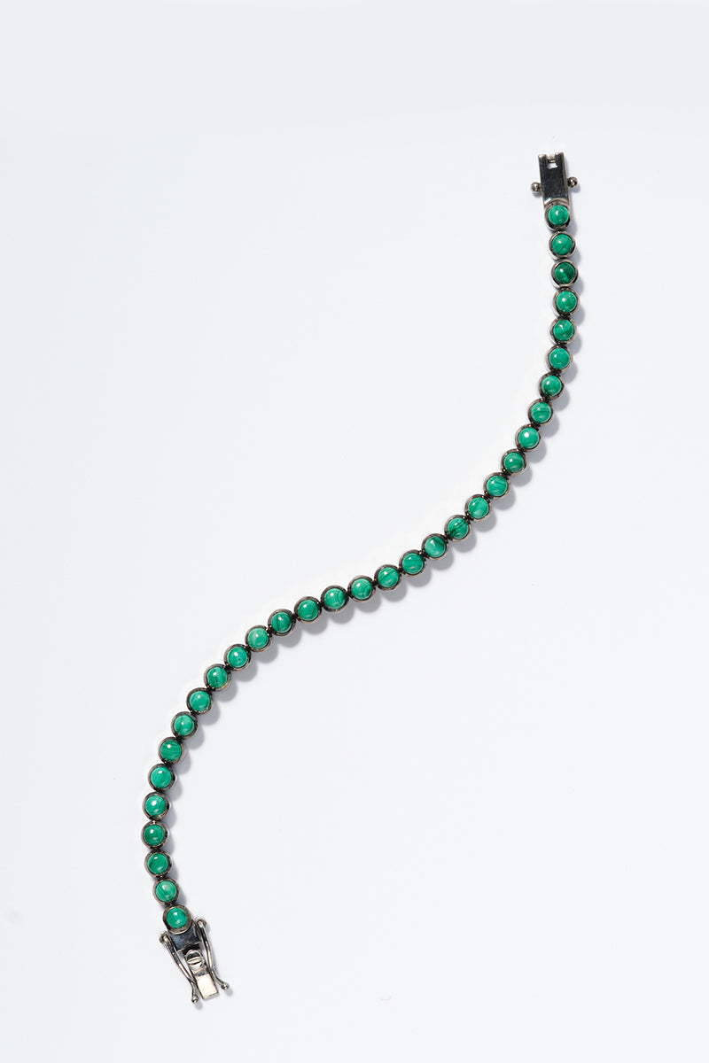 Petite Dot Tennis Bracelet Malachite