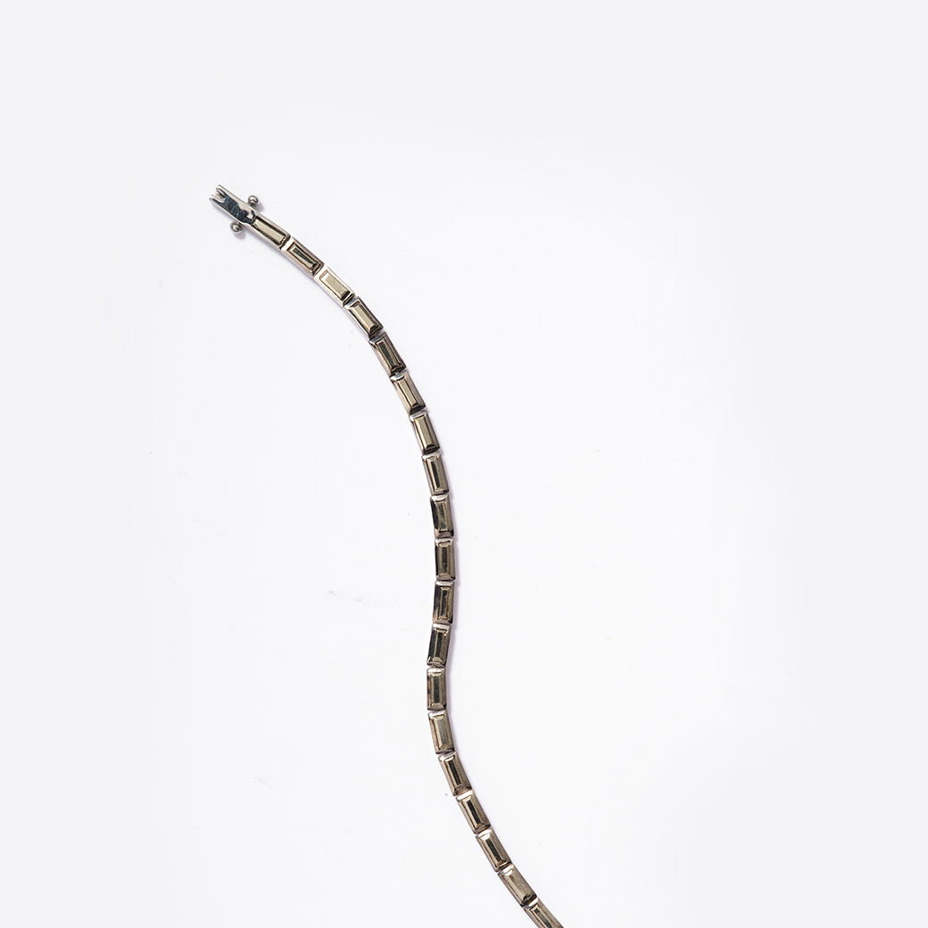 Linear Baguette Tile Bracelet Pyrite