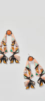 Mini Stole Earrings - Carnelian & Peach Moonstone