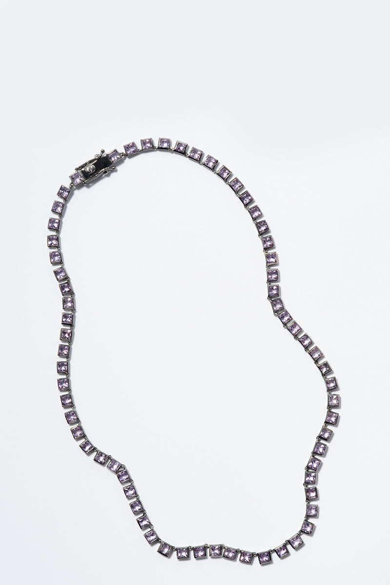 Mini Tile Rivière Necklace Rose of France