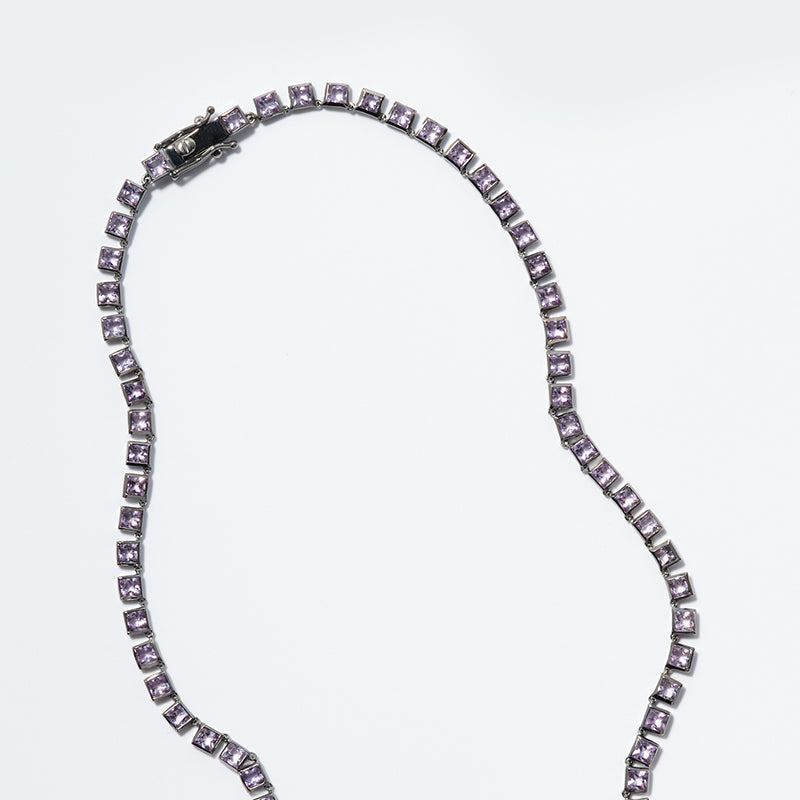 Mini Tile Rivière Necklace Rose of France