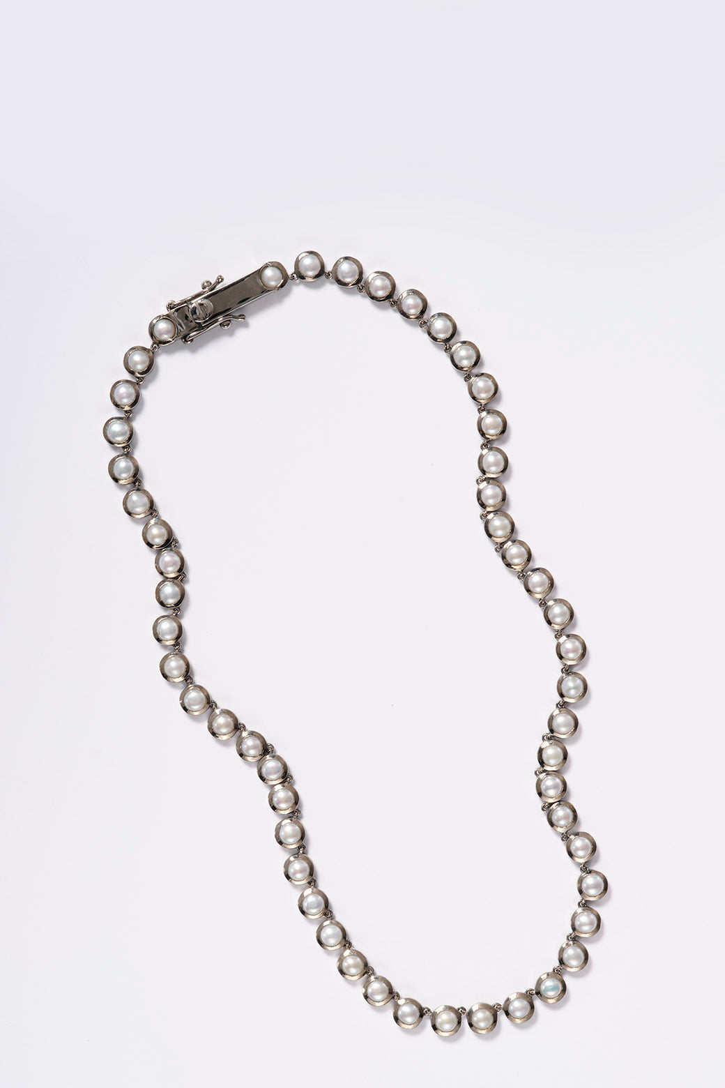 Mini Dot Rivière Necklace - White Pearl