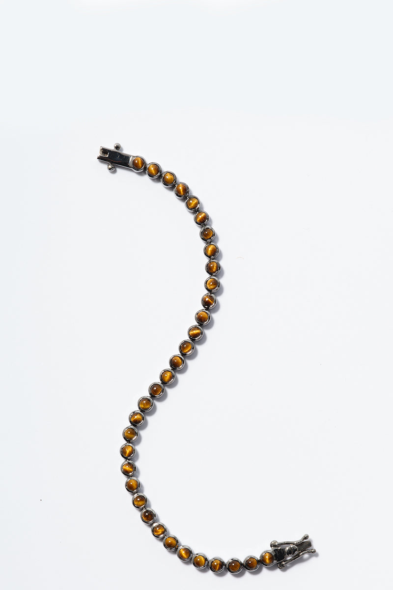 Petite Dot Tennis Bracelet Tiger's Eye