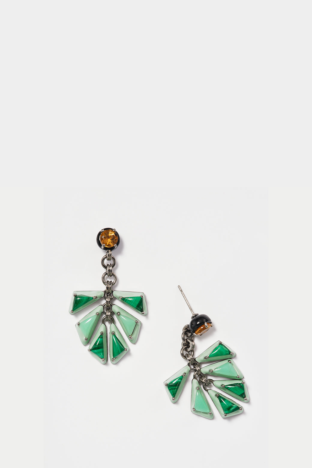 Philoden Earrings - Citrine, Malachite & Chrysoprase