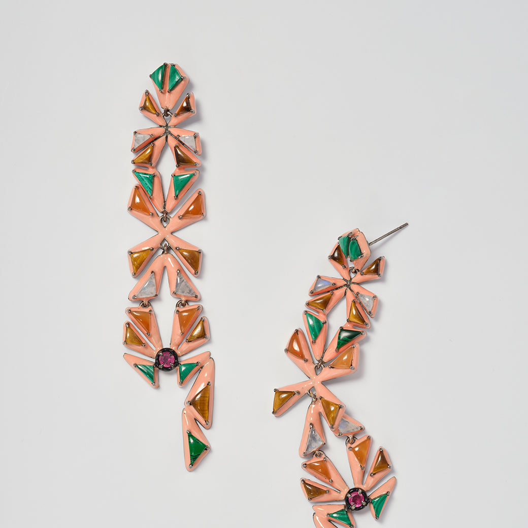 Navajo Earrings - Ruby & Tiger's Eye