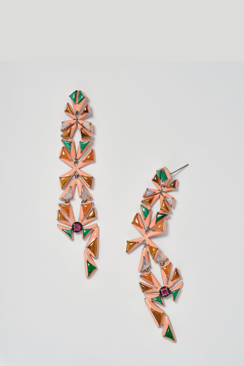 Navajo Earrings - Ruby & Tiger's Eye