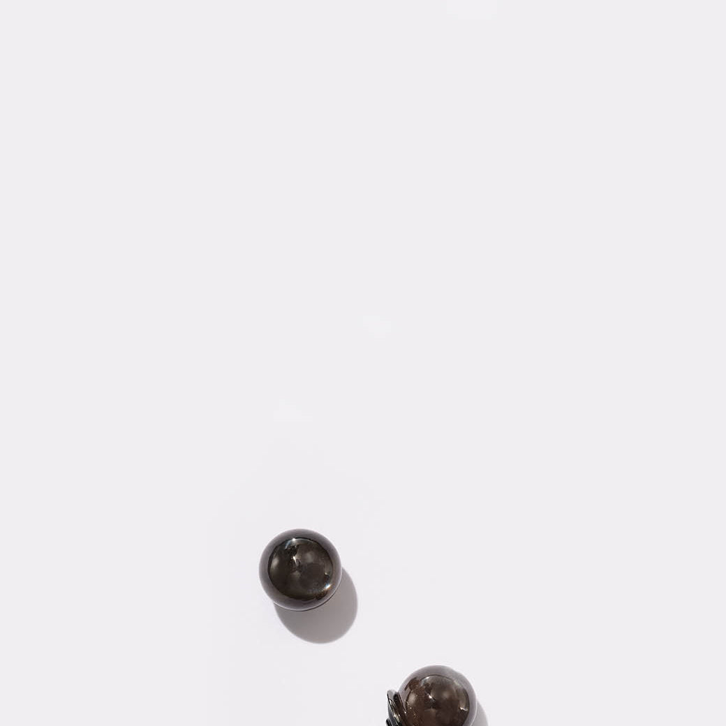 Large Push Pin Studs - 11 MM Black Sheen Moonstones