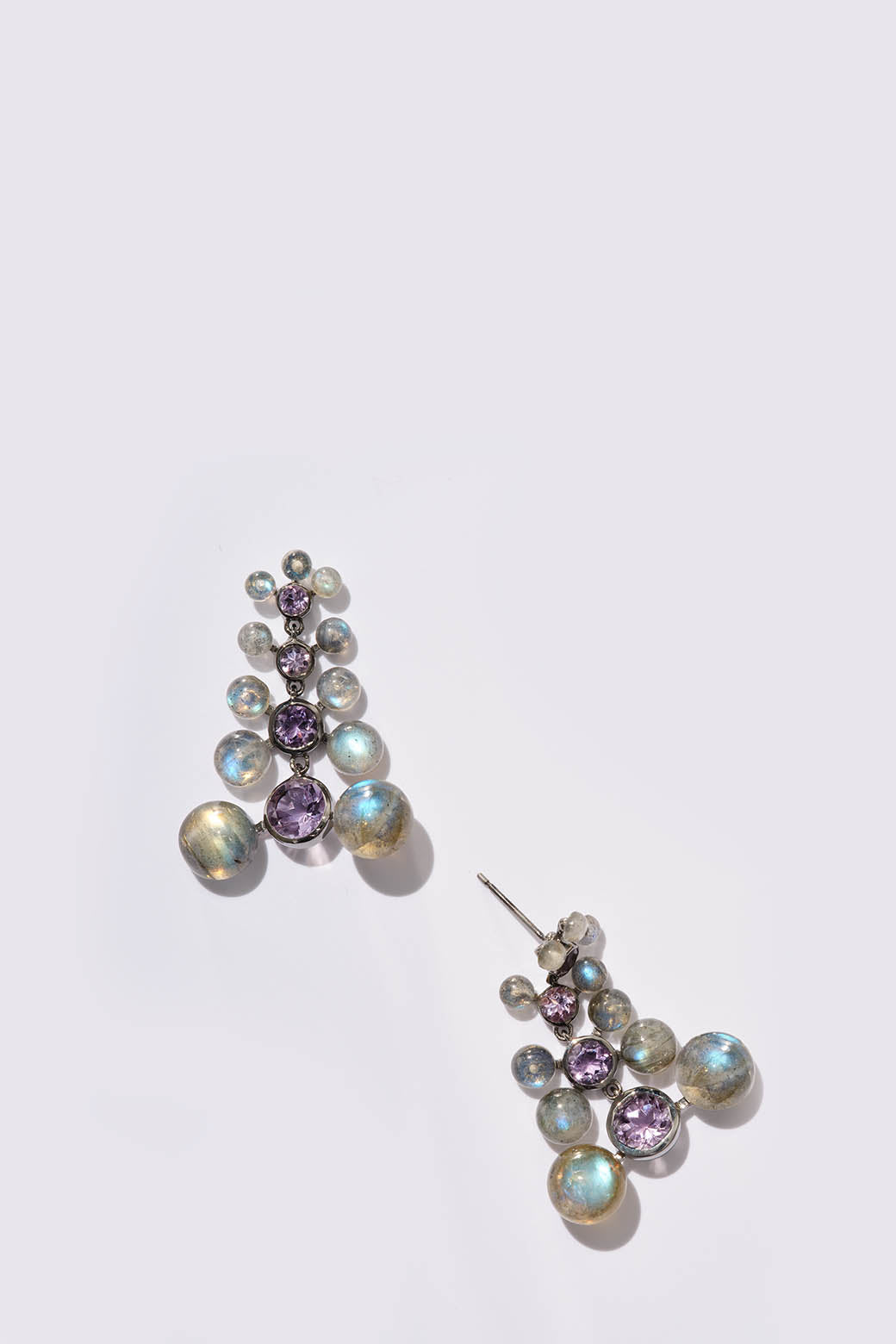Siren Earrings - Labradorite & Rose of France