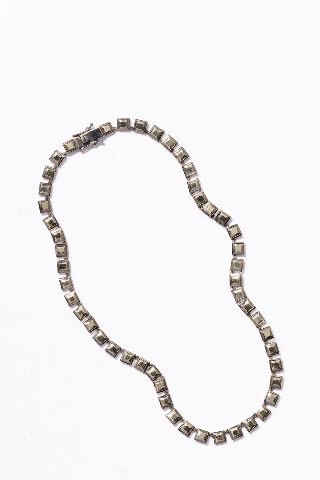 Mini Tile Rivière Necklace Pyrite
