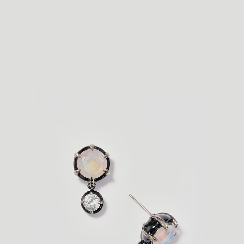 Spyglass Earrings - Rainbow Moonstone