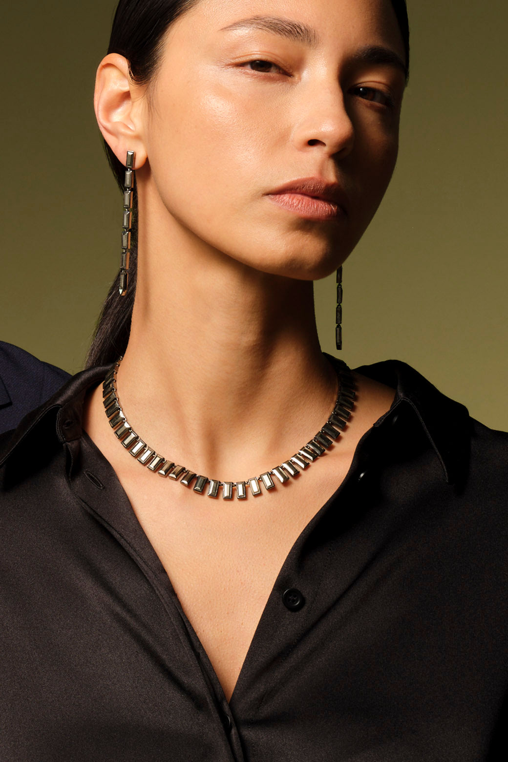 Baguette Tile Rivière Necklace