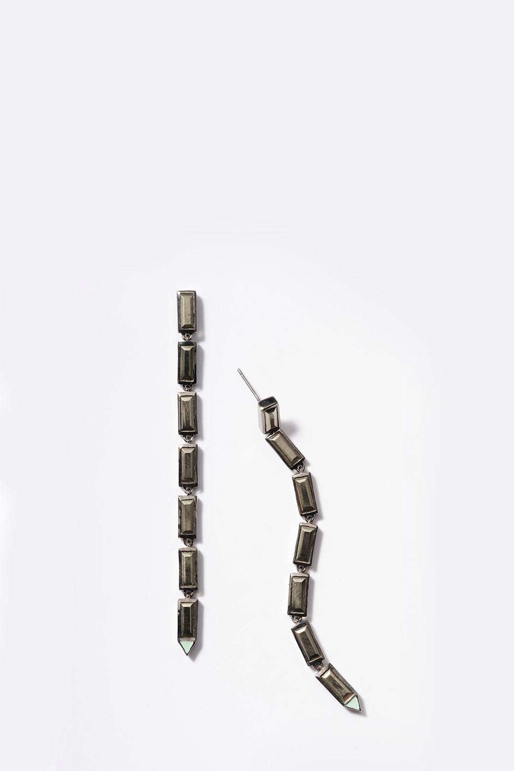 Baguette Stiletto Earrings Pyrite