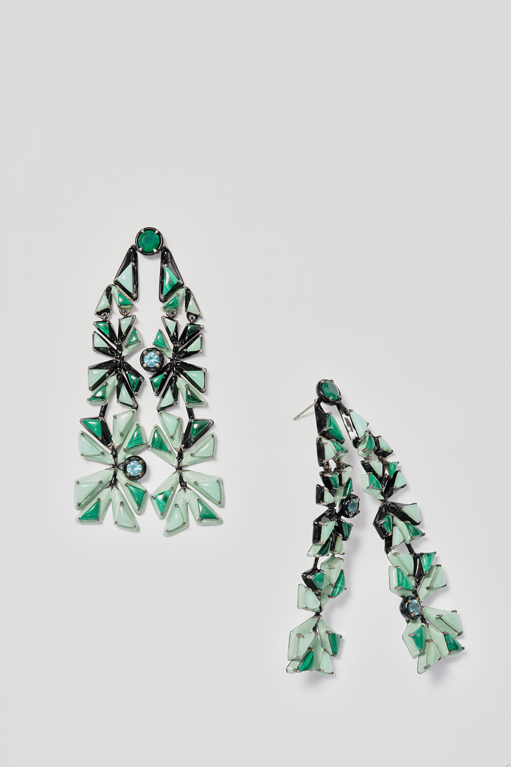 Stole Earrings - Blue Apatite & Chrysoprase