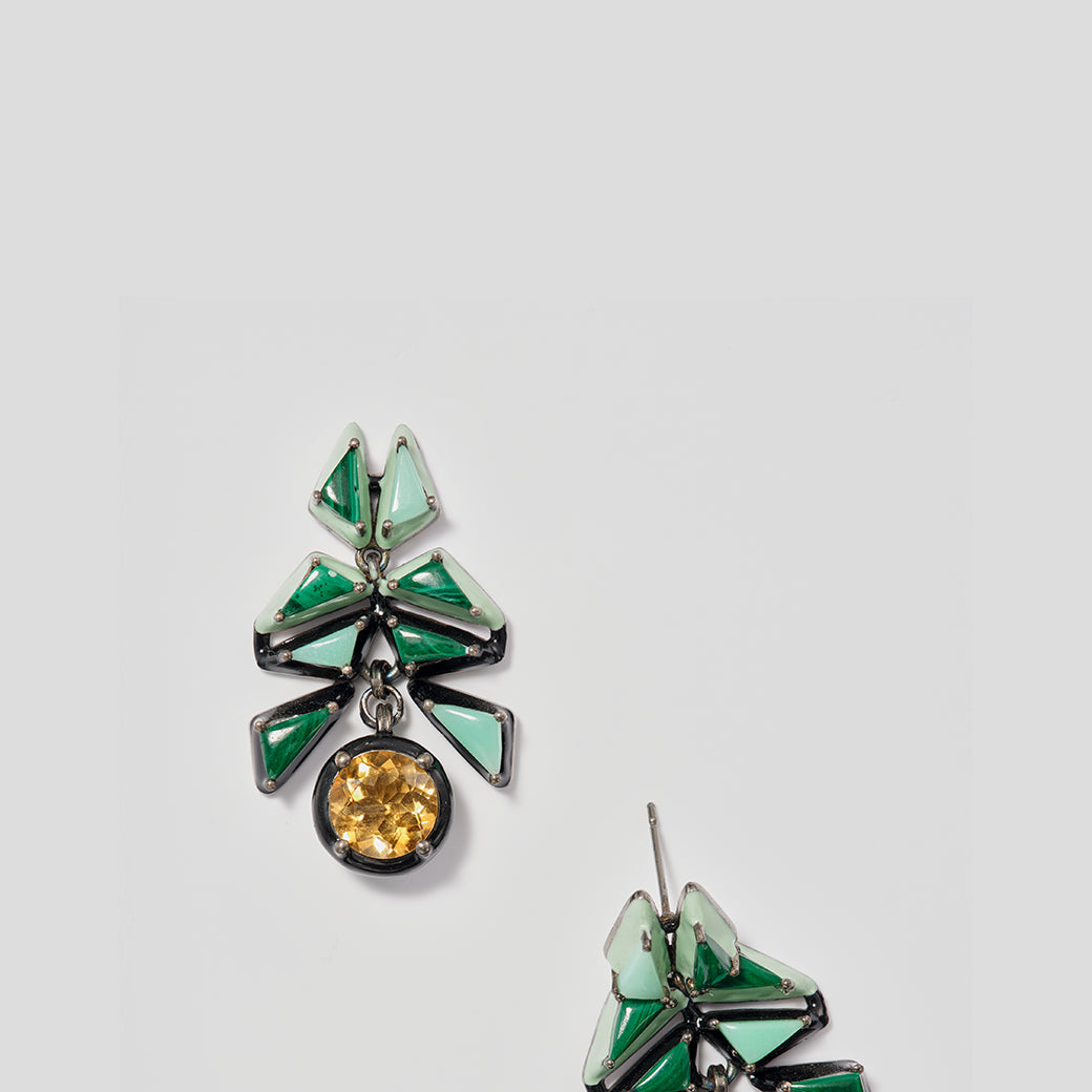 Swallowtail Earrings - Citrine