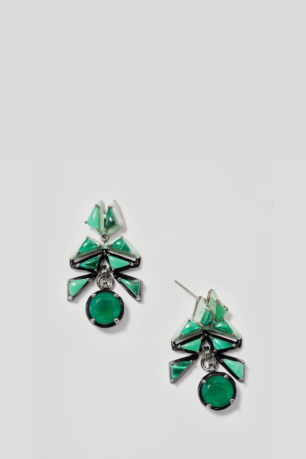 Swallowtail Earrings - Green Onyx