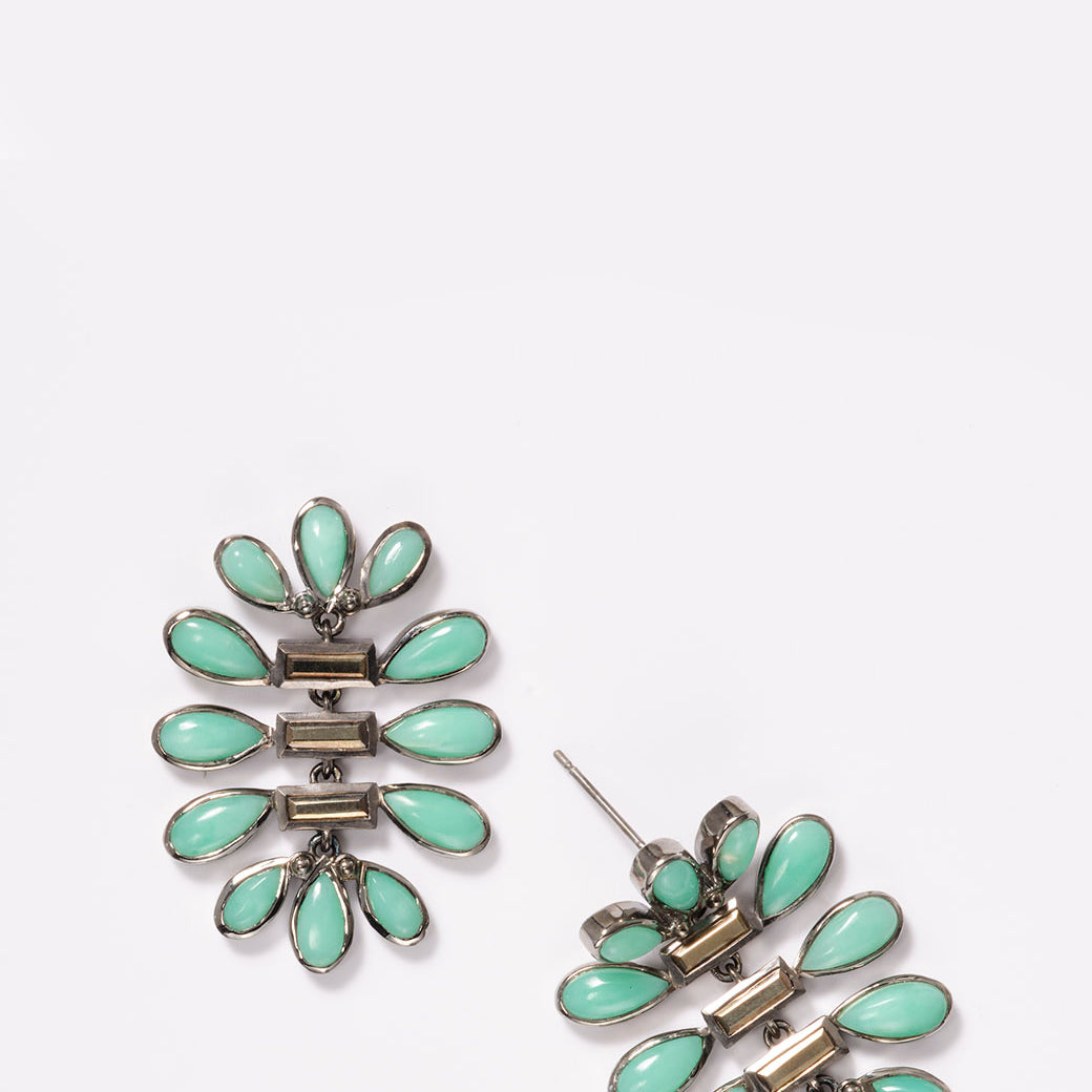 Tamago Earrings - Pyrite & Chrysoprase