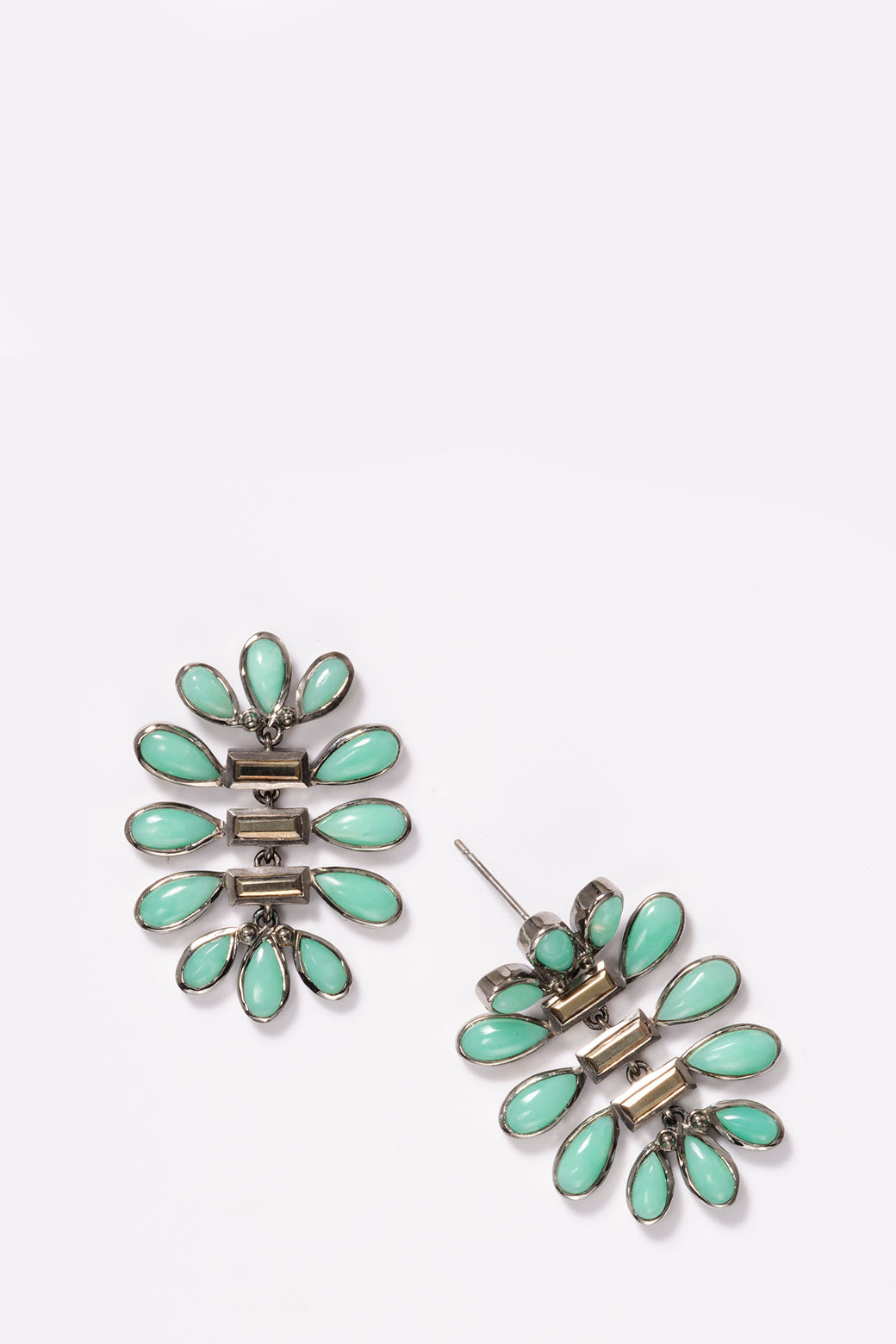 Tamago Earrings - Pyrite & Chrysoprase