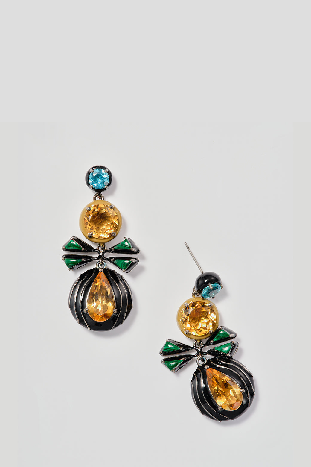Thumbprint Chandelier Earrings - Citrine