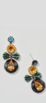 Thumbprint Chandelier Earrings - Citrine