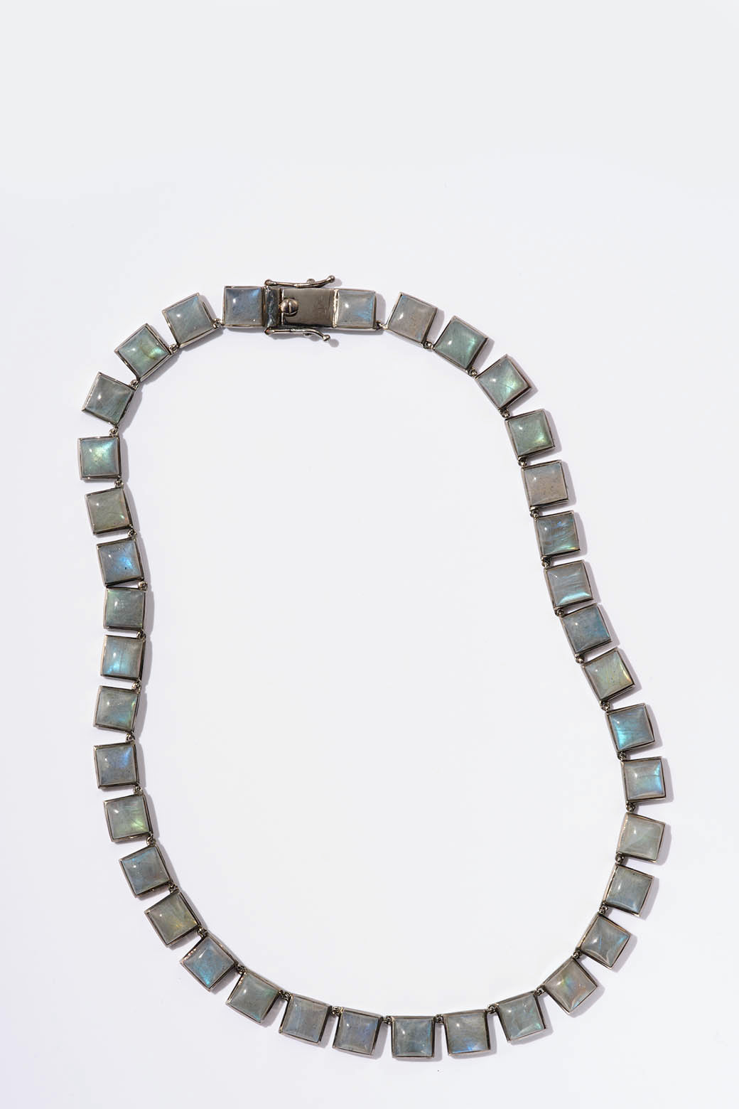 Large Tile Rivière Necklace - Labradorite Cabochons