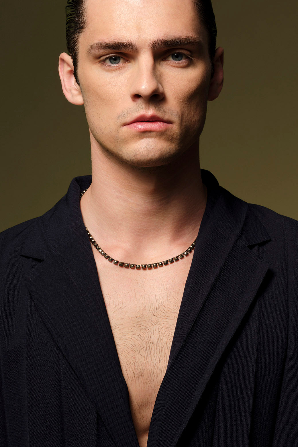 Pyrite Mini Tile Rivière Necklace 