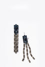 Triple Baguette Stiletto Earrings Pyrite & Black Spinel