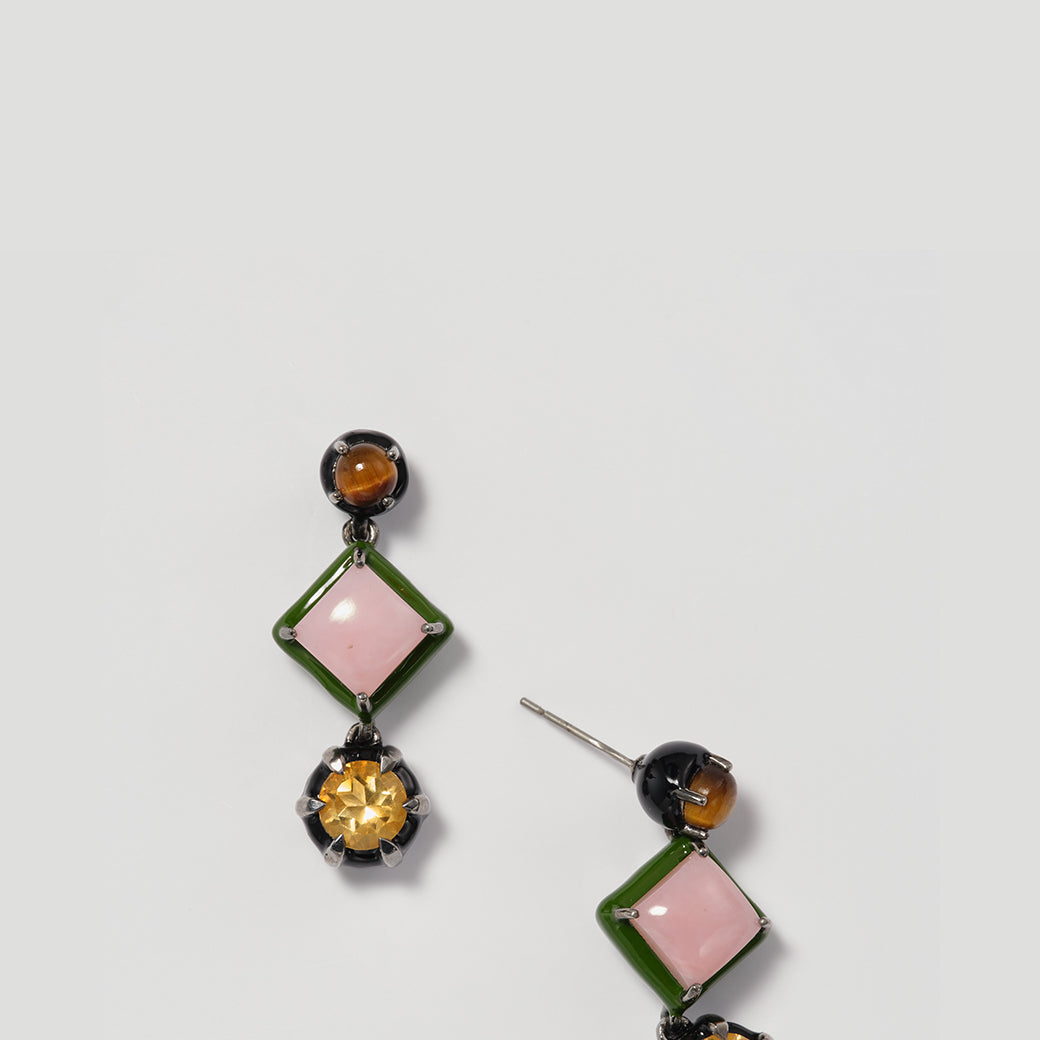 Trophy Earrings - Pink Opal