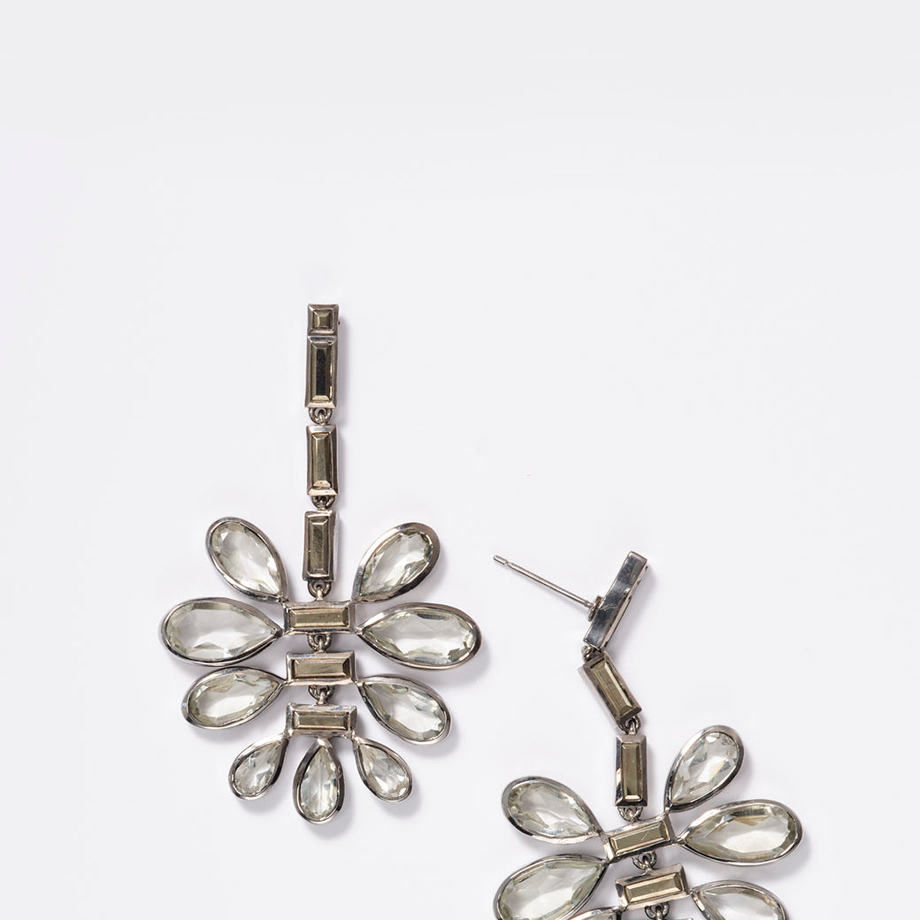 Uchiwa Earrings - Pyrite & Green Amethyst