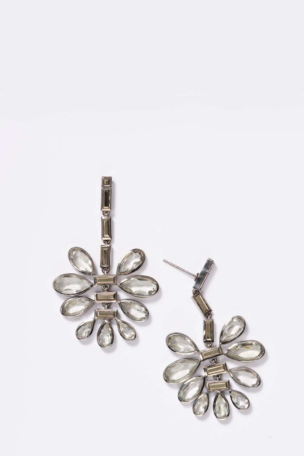 Uchiwa Earrings - Pyrite & Green Amethyst
