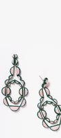 Vienna Emerald Enameled Earrings - Pink Opal