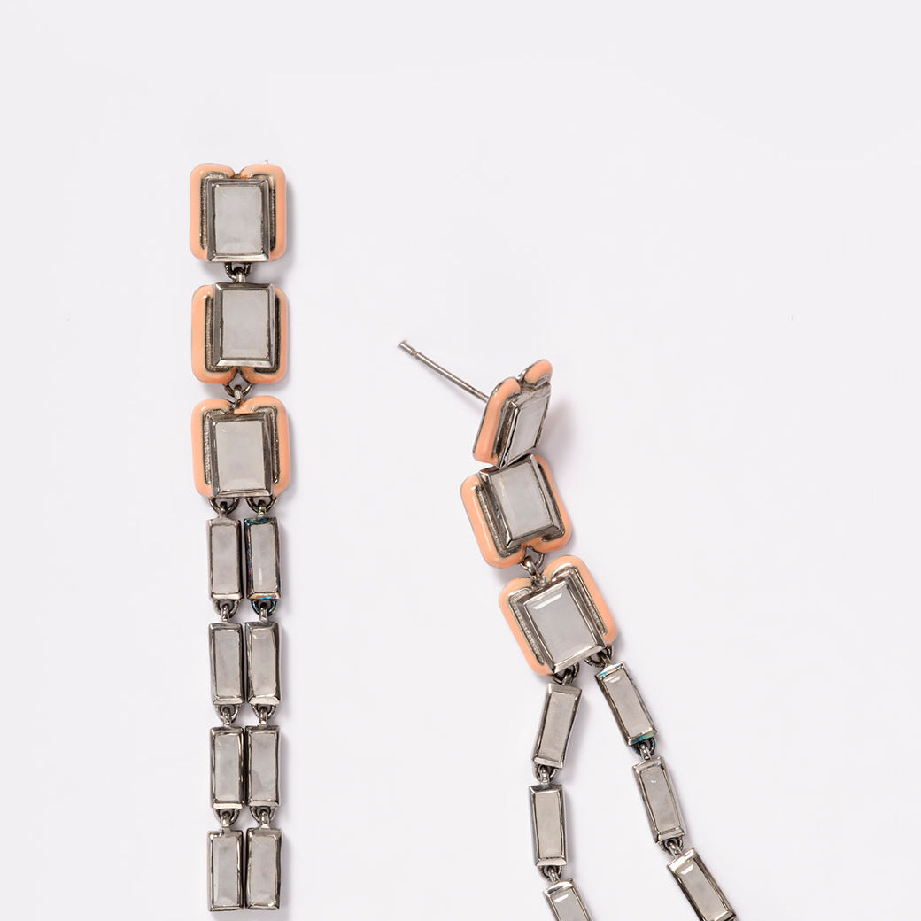 Shoji Earrings - White Agate