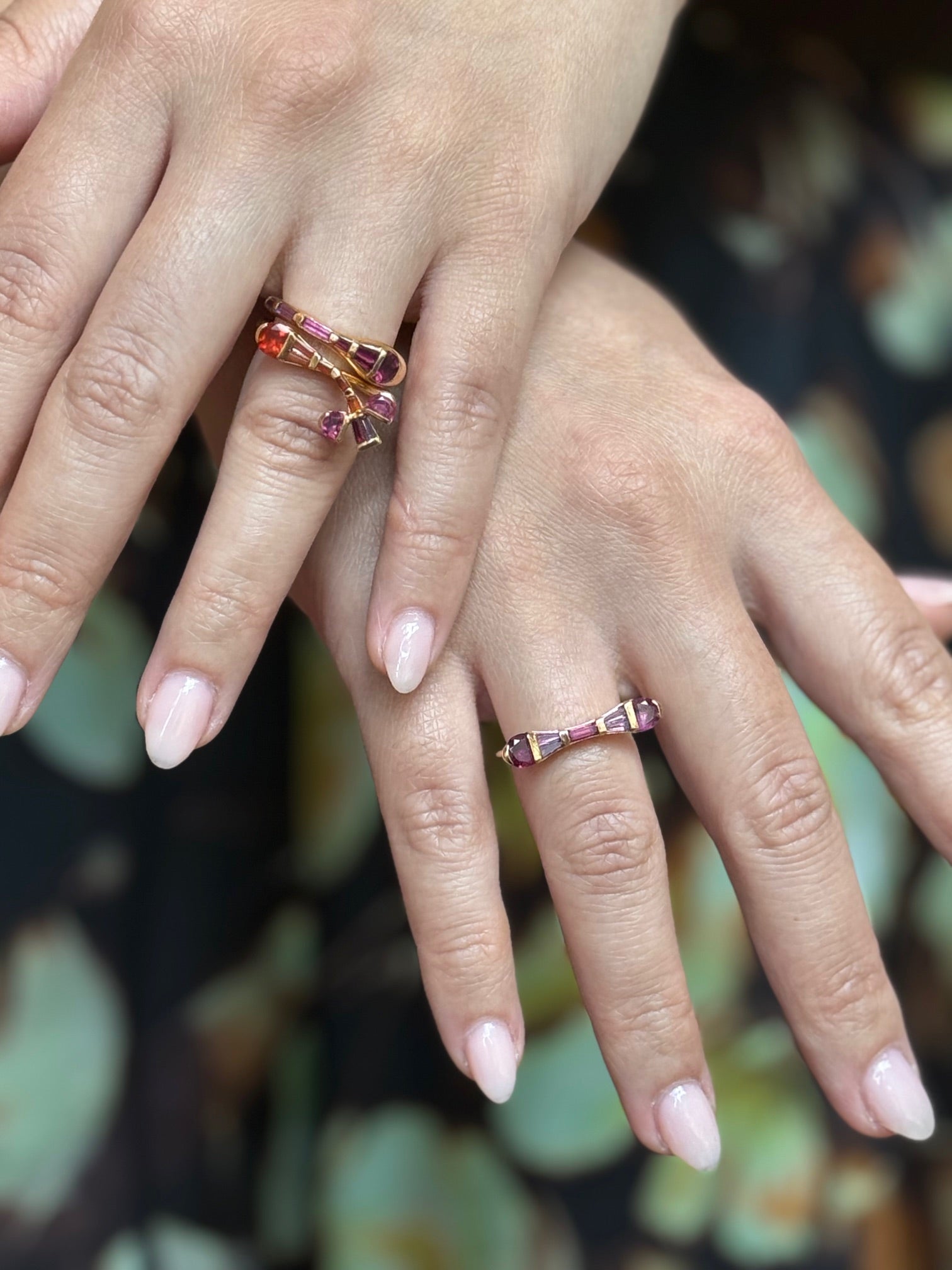 Baton Ring - Rubellite